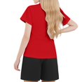 thumbnail image 3 of Hiijoy Little Girls Summer Outfits Flower Print Short Sleeve T-Shirt Shorts Set, Sizes 6-7Y, 3 of 4