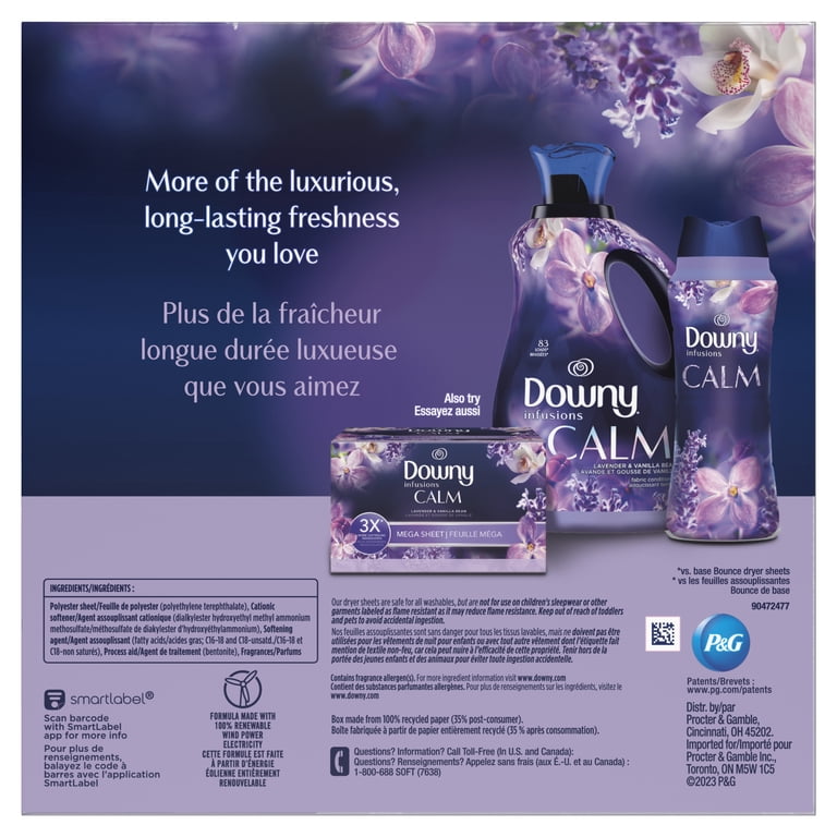 Downy Calm Mega Dryer Sheets, Lavender Vanilla, 130 Count photo 5