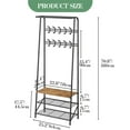 thumbnail image 2 of Coat Rack, Entryway Hall Tree with Shoe Storage  and 10 Hooks, Sturdy Metal Frame Hallway Organizer with Storage, Industrial Accent Furniture for Living Room Bedroom, 2 of 8