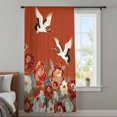 thumbnail image 4 of Country Flowers Sheer Curtains 72 Inches Long, Red Japanese Peony Floral White Bird Light Filering Curtains, Breathable Simi Curtain Privacy Drapes for Living Room Lightweight Window Treatment, 4 of 9