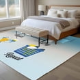 thumbnail image 5 of 5x8 Area Rugs, Blue Ombre Laundry Non-Skid Rubber Backing Large Rectangle Rugs - Living Room Bedroom Home Office, Wash Dry Fold Repeat Indoor Floor Mat Carpets Washable Rug, 5 of 9