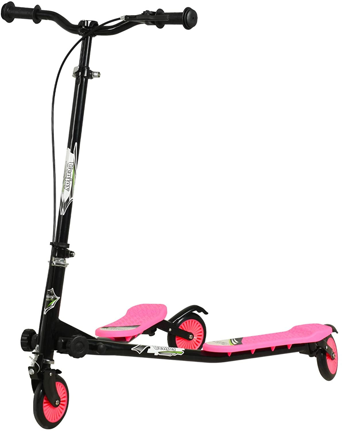 Uenjoy Ride On Car,Kids Swing Scooter 3 Wheels Foldable Swing Car Y