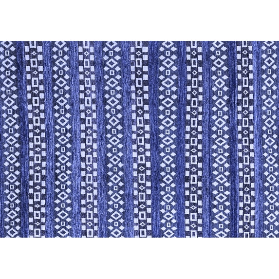 Ahgly Company Machine Washable Indoor Rectangle Abstract Blue Modern Area Rugs, 8' x 12'