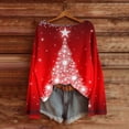thumbnail image 5 of yardsong Holiday Long Sleeve Ugly Sweater for Women - Boat Neck Imitation Christmas Pullover Xmas Trees Graphic Red,M, 5 of 5