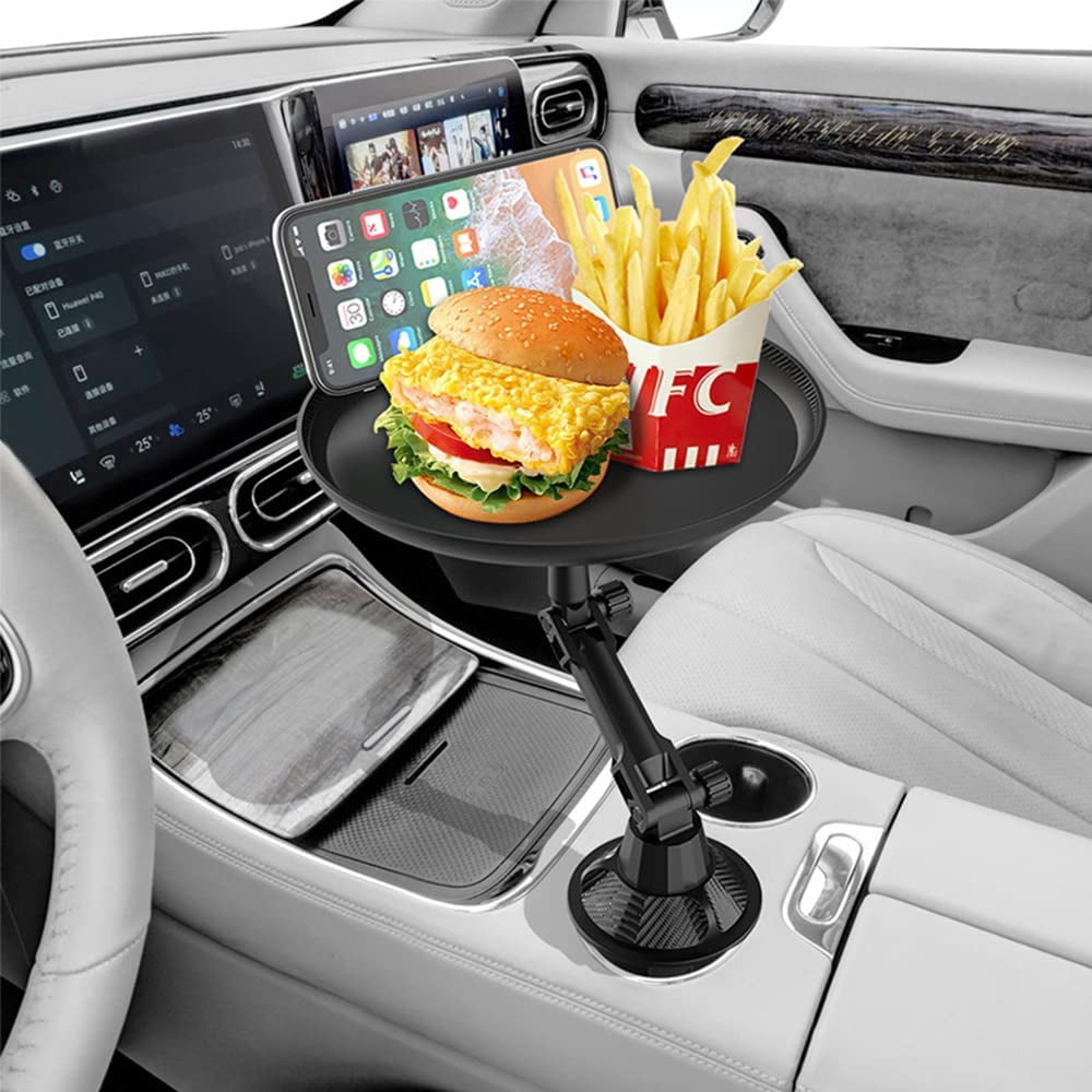 Plateau Porte-gobelet Pour Voiture - Pivotant 360°, Dimensions ~20x21x33 Cm - Pour Repas, Snacks, Camping, Caravane, Yacht - 8