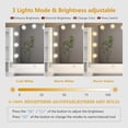 thumbnail image 2 of Dnxao Charging Station Makeup Desk and Mirror with LED Lights Table Set, White, 2 of 10