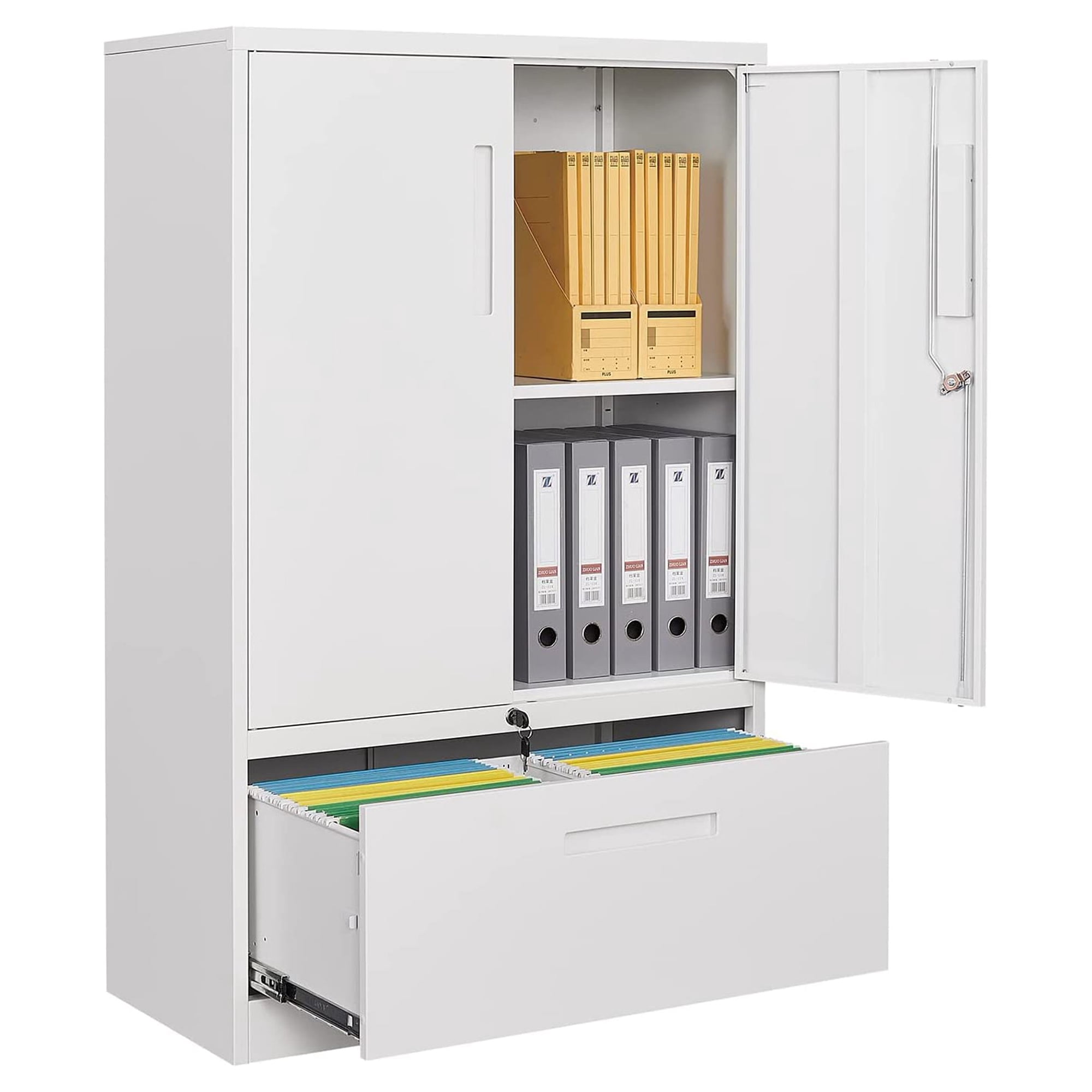 STANI Metal Storage with 1 Drawer, 51" Steel File
