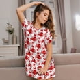 thumbnail image 3 of Kdxio Octopus Pattern Womens Short Sleeve Sleepshirt Scoopneck Cute Nightdress Ruffle Comfy Nightgown, 3 of 6