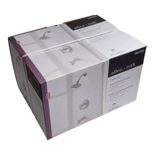 Single-Handle 1-Spray Tub and Shower Faucet in Brushed Nickel Valve Included