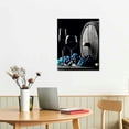 thumbnail image 2 of Nawypu Wine Glass Wall Art Turquoise Wall Decor for Kitchen Teal Decor Modern Wine Barrel Posters Dining Room Black and Gray Casks Pictures Drink Artworks Family Bar Living Room Home Decorations, 2 of 4
