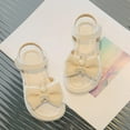 thumbnail image 5 of B91xZ Sandales Plates pour Filles et Tout-Petits Chaussures de Robe Décontractées à Enfiler, Beige 13, 5 of 5