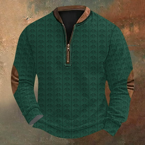 Blusas y camisas de manga larga con cuello redondo Sudadera con capucha de cuello redondo para hombre Jersey estampado Blusa de poliéster de manga larga para hombre