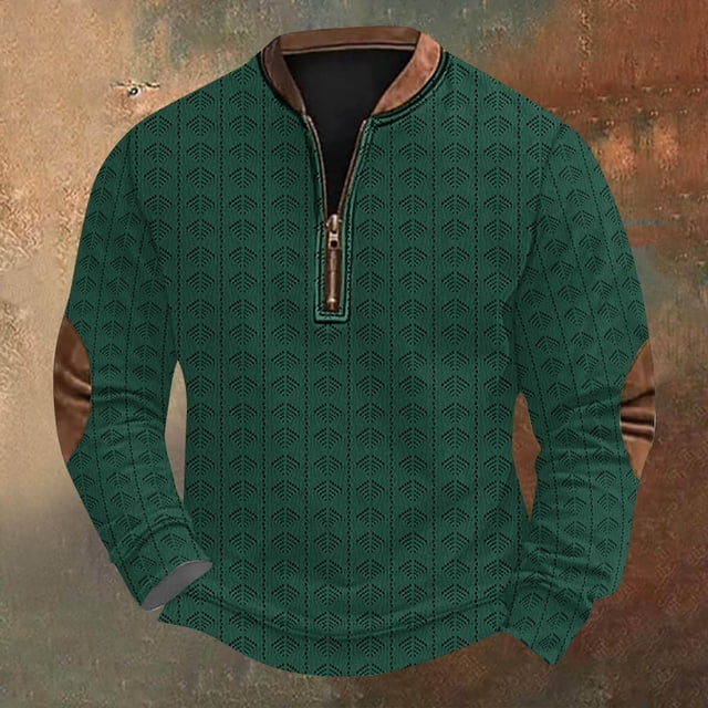 Blusas y camisas de manga larga con cuello redondo Sudadera con capucha de cuello redondo para hombre Jersey estampado Blusa de poliéster de manga larga para hombre