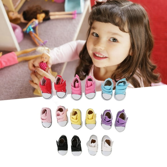 Doll Shoes, Multi Purpose 8 Pairs Plastic Fabric Doll Shoes for 5.9in Dolls