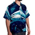 thumbnail image 2 of Starry Shark Men's Short Sleeve Button Down Poplin Casual Beach Shirts, 2 of 6
