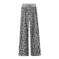 thumbnail image 1 of Pants Clearance Womens Comfy Stretch Floral Print Drawstring Wide Leg Lounge Pants Spring Gray Xxxxl, 1 of 1