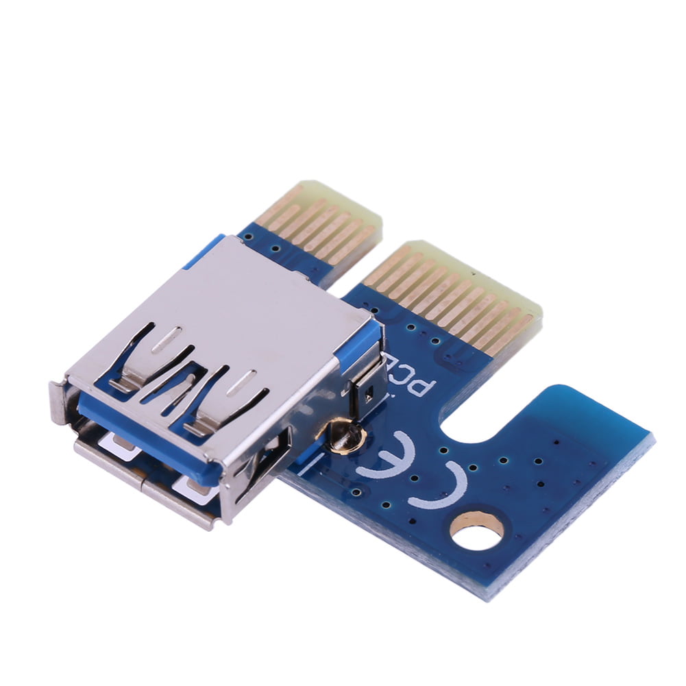 stå importere gå ind Kotyreds PCI Express 1X to USB 3.0 Female Adapter for PCIe Riser Bitcoin  BTC Mining Blue - Walmart.com