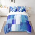 thumbnail image 2 of Castle Fairy Blue Rectangle 7pcs Bedding Comforter Set for Boys,Abstract Gradient Queen Bedding Sets Super Cozy,Minimalism Geometric Queen Sheet Sets,Breathable Home Decor, 2 of 7