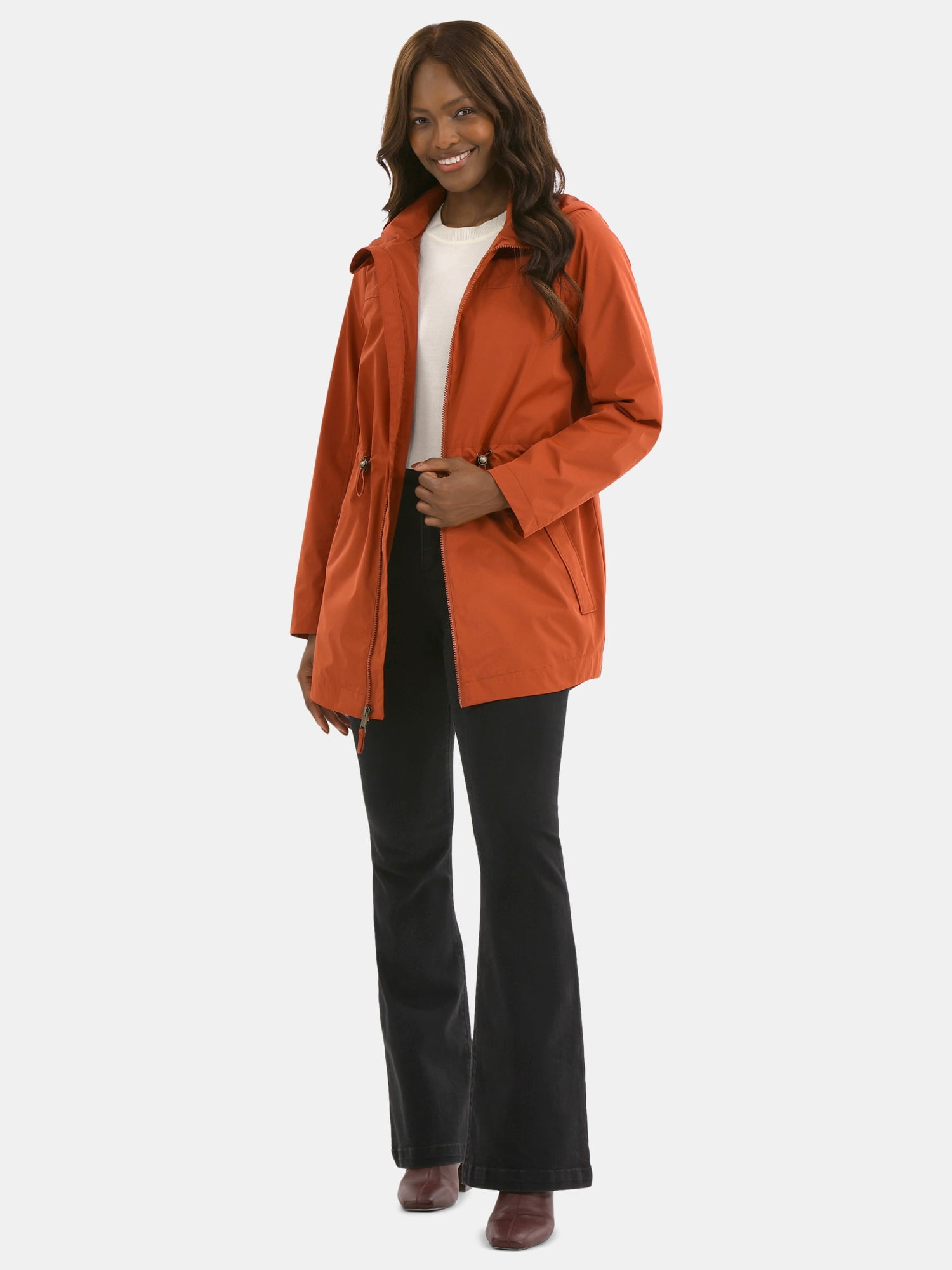Time and Tru Women's Lightweight Anorak Jacket with Hood, Sizes XS-2X