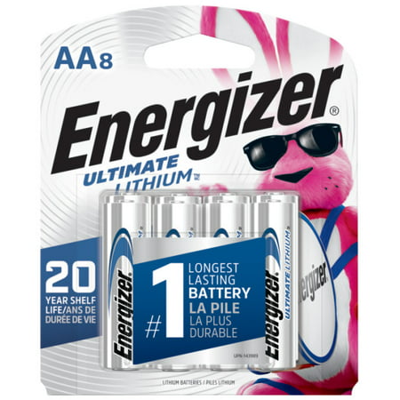 Energizer Ultimate Lithium AA Batteries, 8 Pack (Best Rechargeable Lithium Aa Batteries)