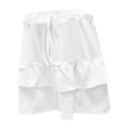 thumbnail image 6 of Maoxin Women Skirt Fashion Women's Solid Ruffle High Elastic Waist Mini Casual Skirts ,White,XL, 6 of 7