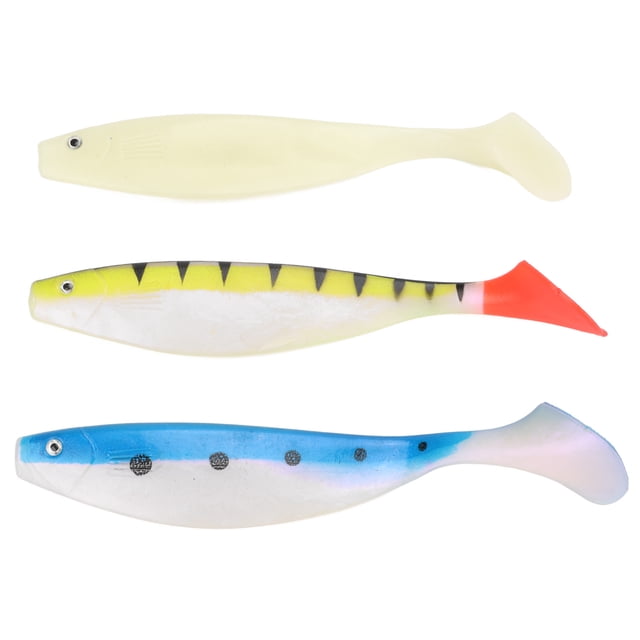Cebo de pesca con cola en T, cebo de simulación suave de silicona para pesca de agua dulce y salada, 3 uds.
