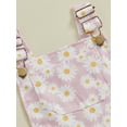 thumbnail image 4 of Kids Toddler Girl Summer Outfit Floral Print Overalls Jumpsuit Sleeveless Romper Bib Shortalls Suspender Shorts Pants, 4 of 7