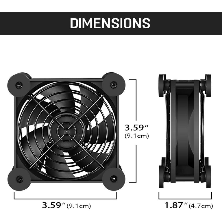 Simple Deluxe 80mm Quiet USB Cooling Fan Multi-Speed Controller, 5V DC, Dual Bearing, Compatible , Black, 1-Pack Walmart.com