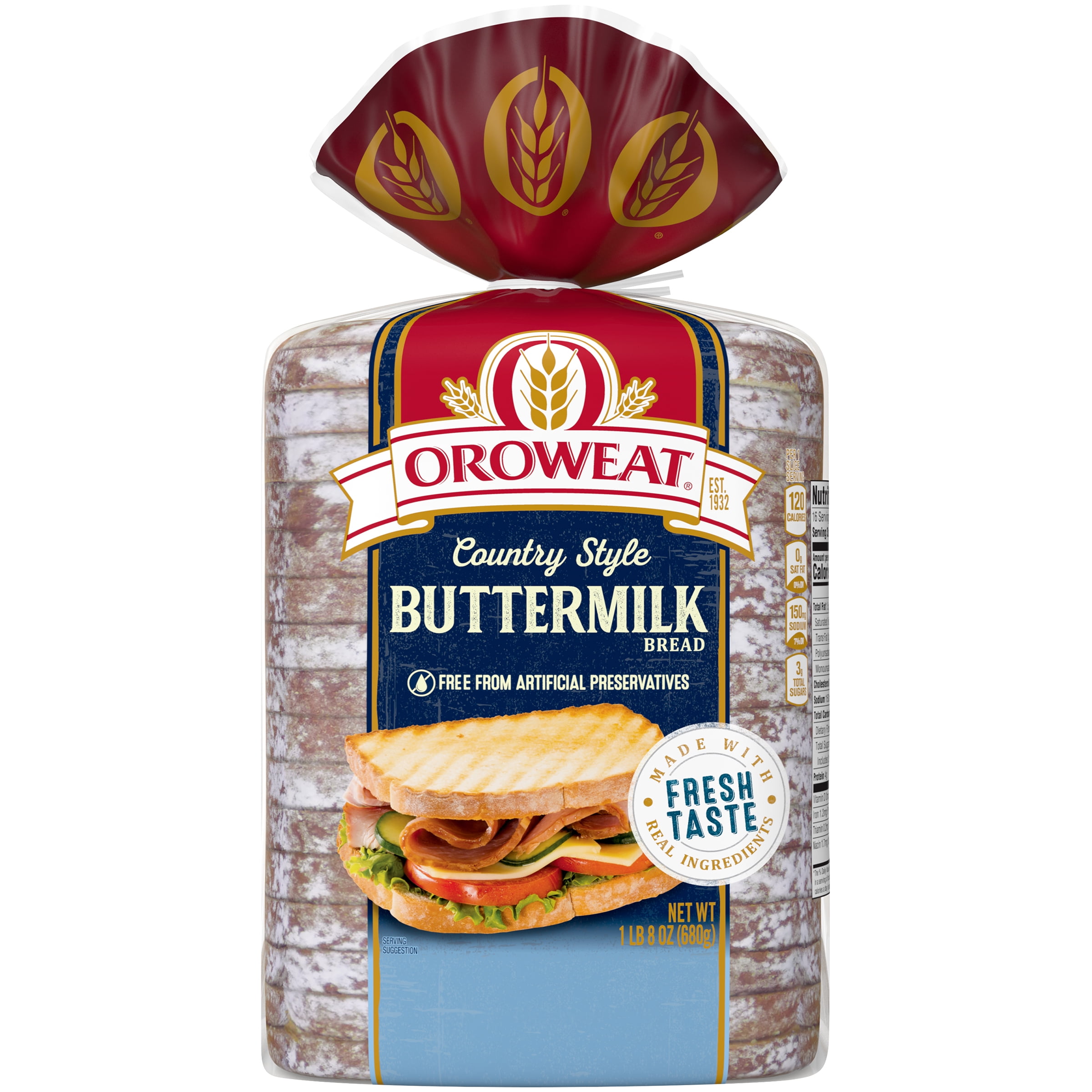 Oroweat Country Buttermilk Bread Made With Real Buttermilk 24 Oz Walmart Com Walmart Com