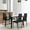 Black, variant on Kitchen Dining Table Set for 4, Home Kitchen Table with Marble Tabletop and 4 PU Leather Chairs, Metal Frame Pub Table Set, Dinette Set for Family Gathering & Dining - Easy to Assemble