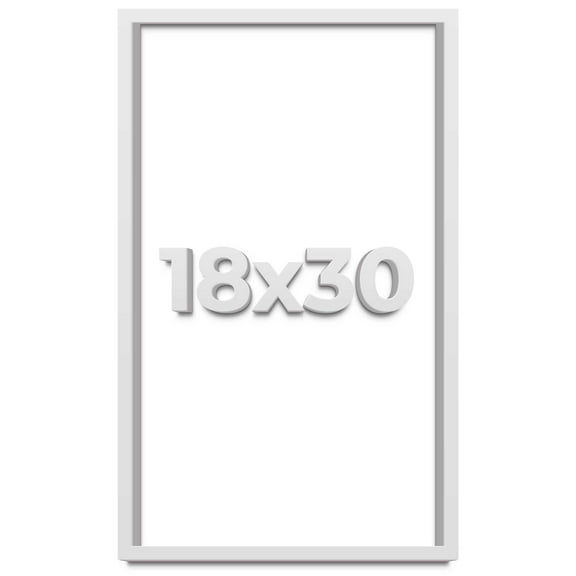 18x30 Shadow Box Frame White | 1 Inches Deep Real Wood Contemporary Shadowbox Display Frame | UV