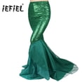 thumbnail image 2 of Falda larga de cola de sirena con lentejuelas para mujer, disfraz de fotografía, fiesta de disfraces, Maxi falda elegante para fiesta nocturna, 2 of 5