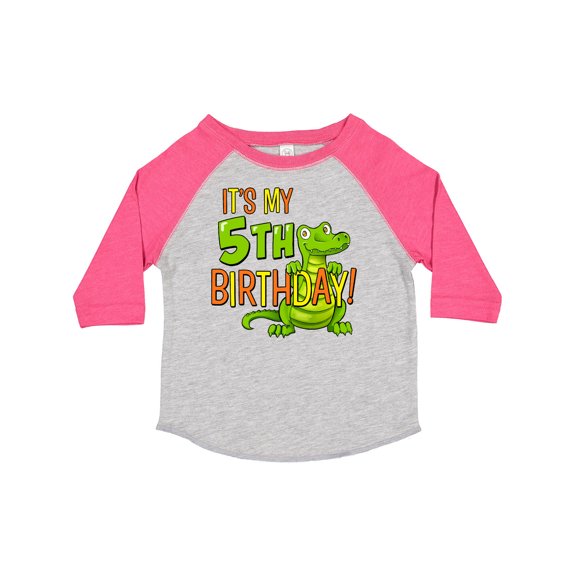 Inktastic It's My 5th Birthday with Cute Green Alligator Boys or Girls Toddler T-Shirt