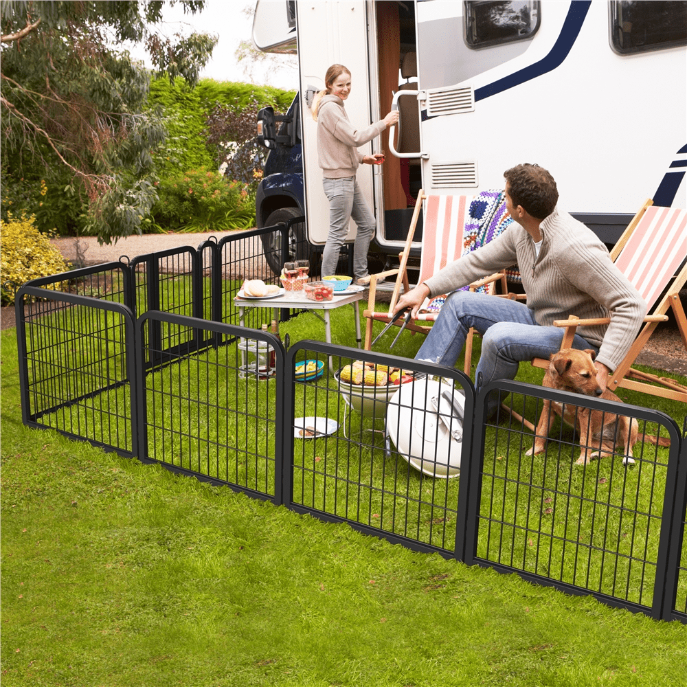 Renwick 24" Height 2 Panels Dog Playpen, Black