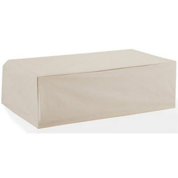 Pemberly Row Outdoor Patio Coffee Table Cover in Cream