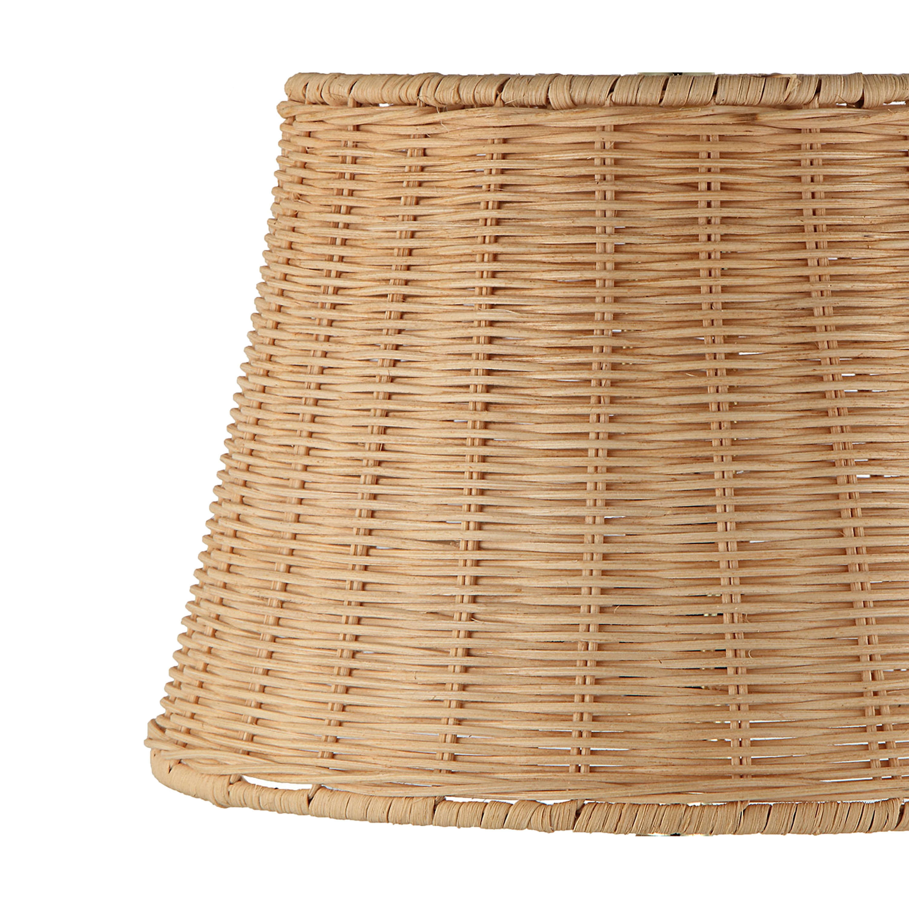 Better Homes & Gardens Cream Ceramic Table Lamp with Rattan Shade, 18 Inches