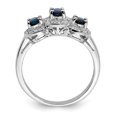 thumbnail image 2 of Primal Silver Sterling Silver Rhodium Sapphire and Diamond Ring, 2 of 7