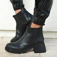 thumbnail image 1 of Bottes Courtes à Semelles Épaisses Grande Taille à Bout Rond pour Femmes, 1 of 9