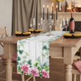 thumbnail image 2 of Table Runners 72 Inches Long Dress Scarves, Spring Pink Roses Farmhouse Kitchen/Dining Table Runner, Coffee Tablerunners, Pastoral Eucalyptus Leaves Gray Wooden 18x72 Inch, 2 of 9
