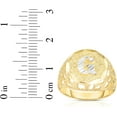 thumbnail image 2 of Floreo Men's 10k Yellow Gold Round Two-Tone Gold A-Z Initial Ring, Sizes 5 - 11, 2 of 4
