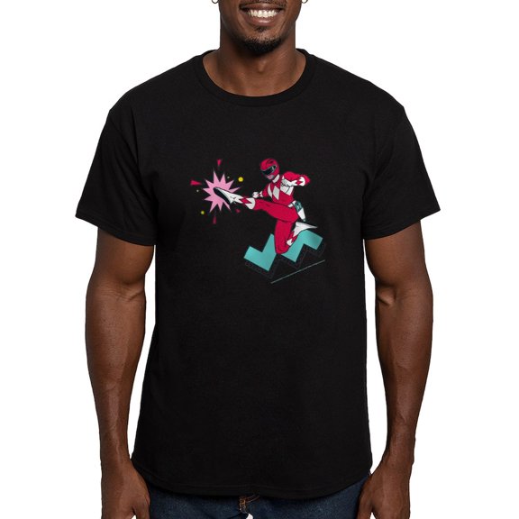 CafePress - Power Rangers Red Ranger Kic Men's Classic T Shirt - Men's Fitted T-Shirt
