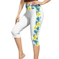 thumbnail image 2 of Xdegoge Swim Leggings for Women High Waisted Tummy Control Swimming Capri Bottoms Tropical Palm Leaf Print Side Patchwork Modest Swimsuit Pants, 2 of 5