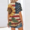 thumbnail image 5 of AHMOMEI Red White and Blue Women's Button Down Shirts Short Sleeve Spring Blouses for Women with Pocket, 5 of 5