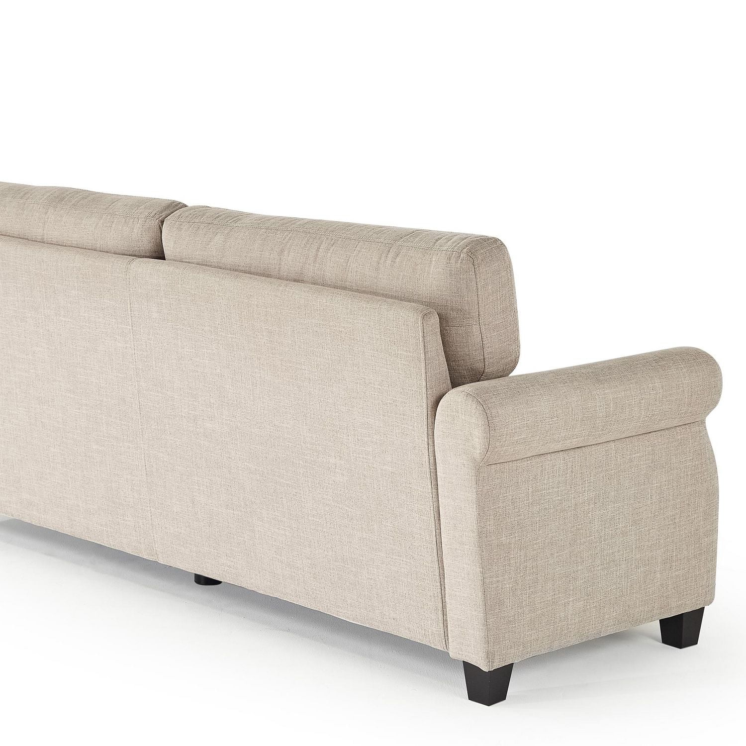 Canapé rembourré Zinus Josh, traditionnel et moderne, 3 places, beige