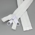 thumbnail image 1 of Leekayer 2 cremalleras resistentes #10 de 40 pulgadas para coser, separando cremallera de plástico grande, cinta blanca con doble pestaña deslizante, saco de dormir, cubierta de lona para barco, tramp, 1 of 5