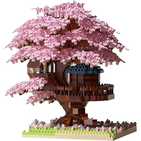 CUTEHELPER Cherry Blossom Tree House Mini Miniature Model (2151 Pieces), Bonsai Architecture Set, Suitable for Adults, Children, Girls, Boys, Birthdays, Christmas