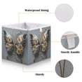 thumbnail image 3 of Foldable Fabric Storage Bin Home Cubes Clothing Organizer Bins Large Collapsible Box Basket for Home Organizer Silver and Black Butterfly, 3 of 7