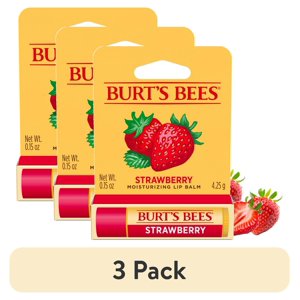 Burt's Bees Strawberry Moisturizing Lip Balm, 3 Pack