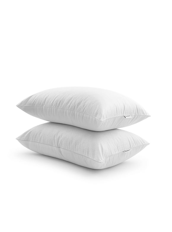 Beautyrest Cotton Luxury Bed Pillow 2 Pack, Standard Queen, Down Alternative