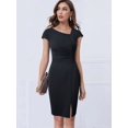 thumbnail image 1 of Nice-forever-vestido ceñido de verano para mujer, elegante vestido liso con abertura frontal para oficina, Formal, Vintage, ajustado, B700, 1 of 6